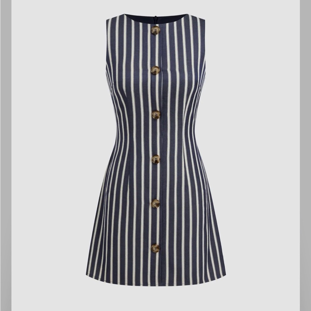 Cider Navy and Cream Striped Mini Dress